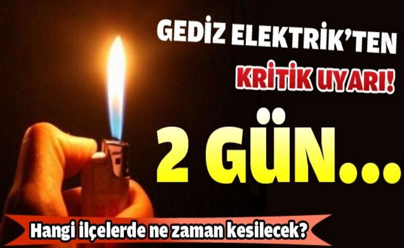İzmir'de elektirik kesintisi