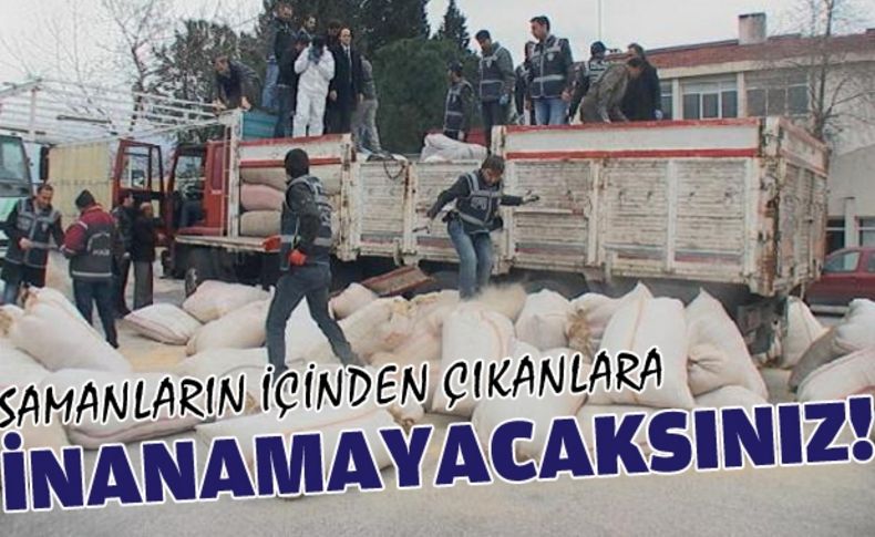 Kamyon kasasındaki samanlar arasında 550 kilo esrar