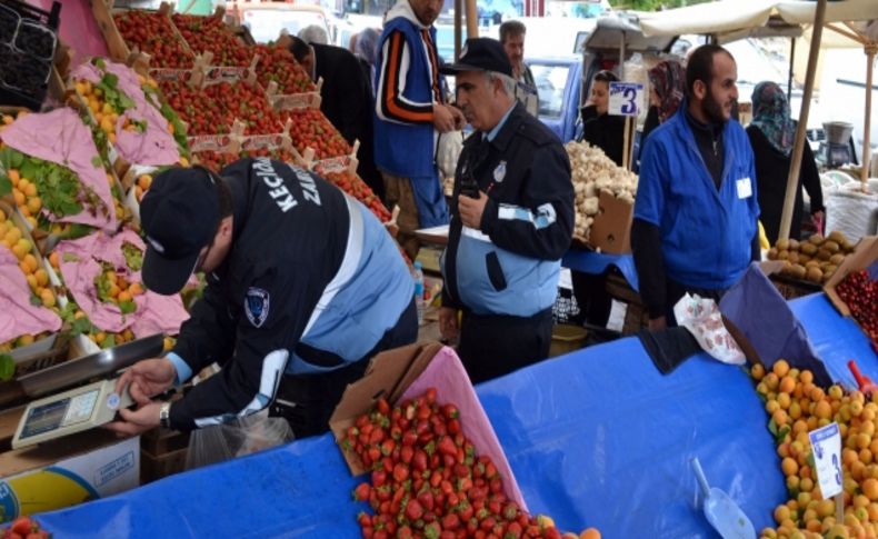 Keçiören'de pazar terazileri kayıt altına alındı