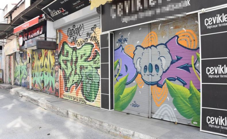 Kepenkler kapandı grafitiler ortaya çıktı