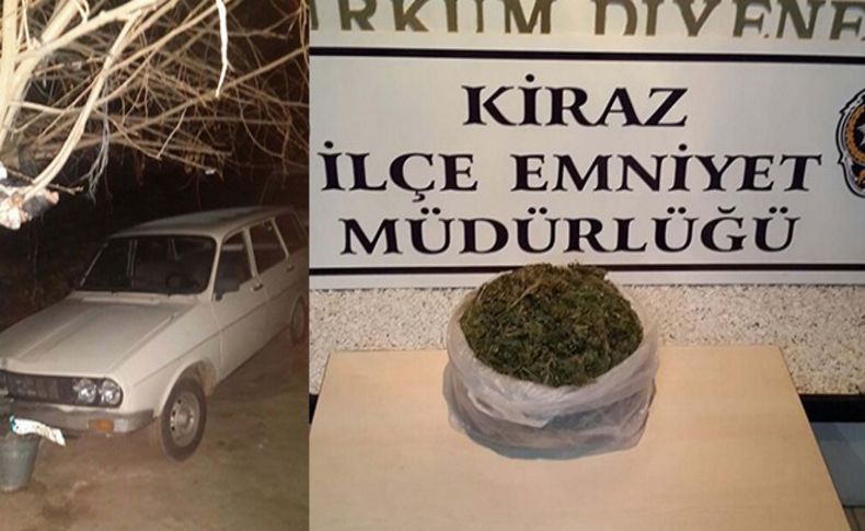 Kiraz'da 2 kilo esrar ele geçirildi