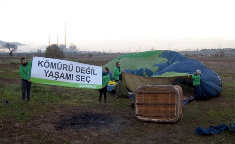 Greenpeace'den Soma'da kömüre karşı balonlu eylem