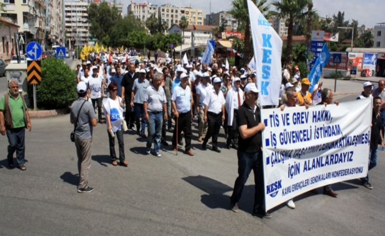 Mersin'de iş bırakma eylemi