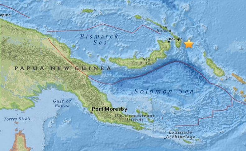 Papua Yeni Gine'de 7.5 büyüklüğünde deprem