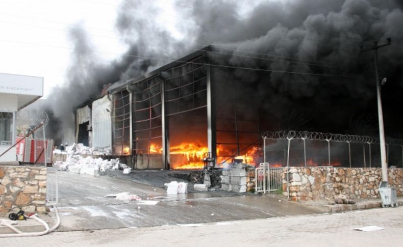 Strafor fabrikasındaki yangın, büyük maddi hasara neden oldu