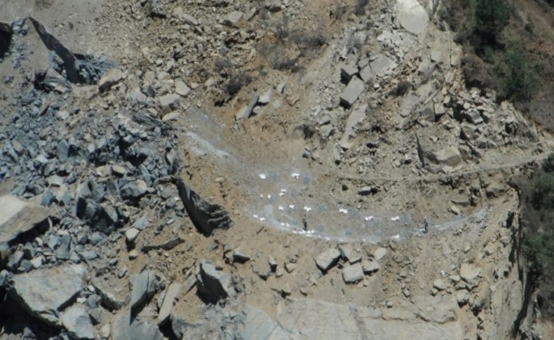 Taş ocağındaki patlamada göçük altındaki kişinin son görüntüleri