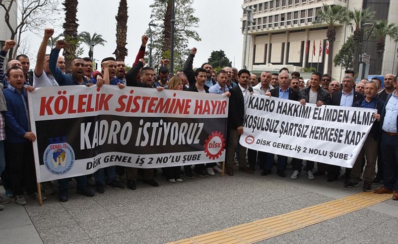 Taşeron firma işçileri de kadro istedi