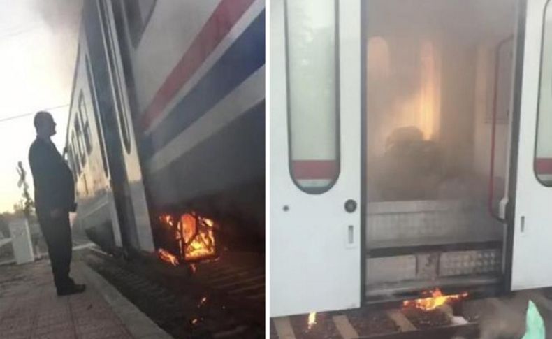 İzmir'de yolcu treninde, yangın paniği
