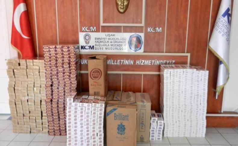 Uşak polisi gece uygulamasında 16 bin paket kaçak sigara ele geçirdi
