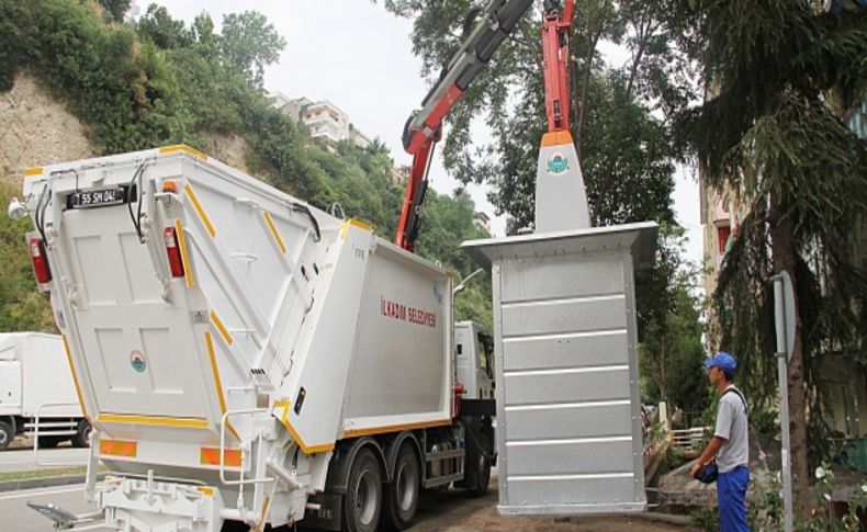 Yeraltı çöp konteynerlerinin doluluğunu mikro algılayıcılar ölçecek