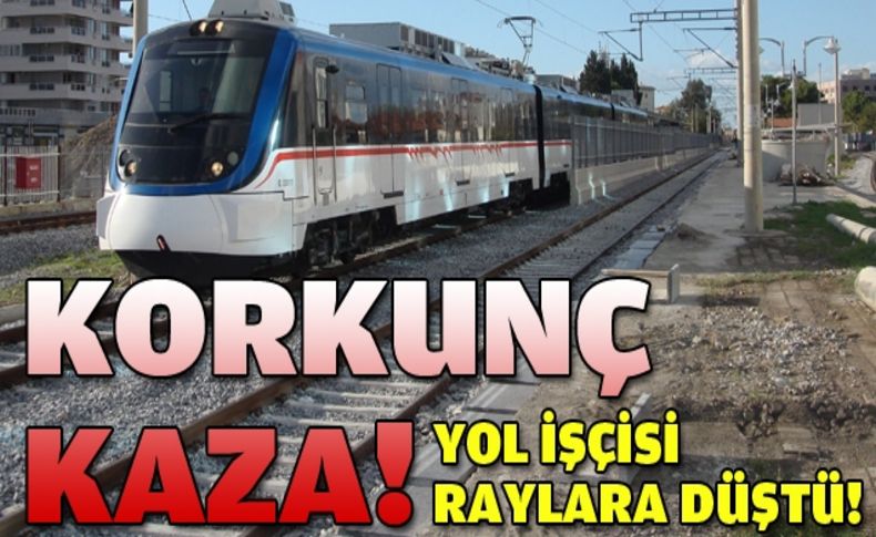 Yol işçisi raylara düştü!