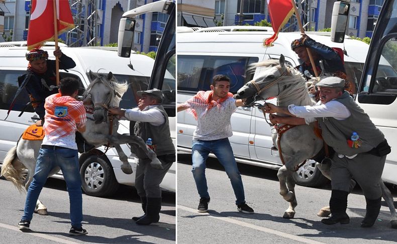 Yörük Türkmen şöleninde atlar, sahiplerine zor anlar yaşattı