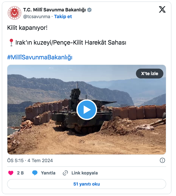 MSB'Den "Kilit Kapanıyor" mesajı